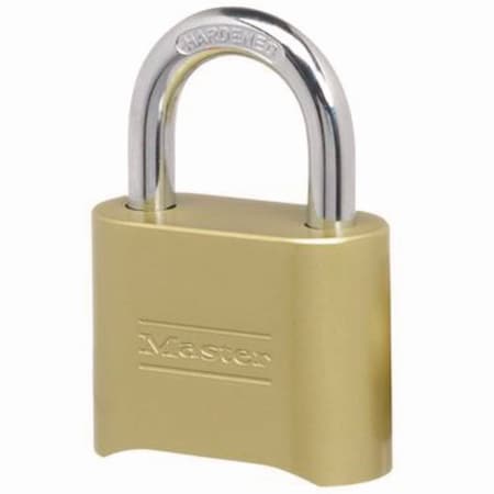 Master Lock Resettable Combination Padlock, 2" Wide, Brass 175D